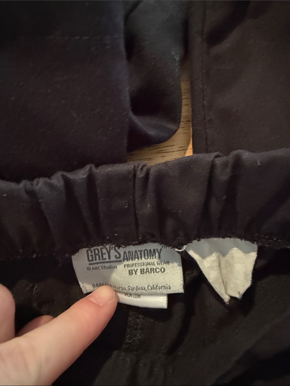 Black Drawstring Scrub Pants - Picture 2 of 2